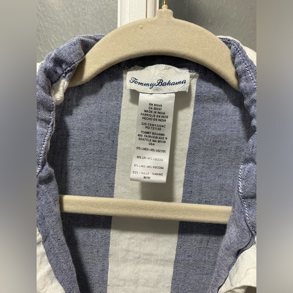 Tommy Bahama Blue and White Button Down Top - Picture 8 of 10